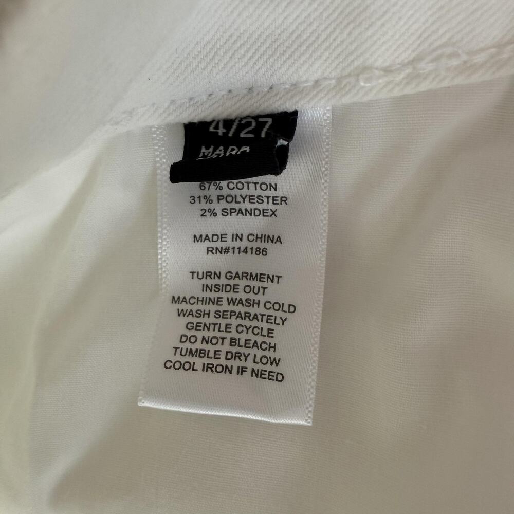 Frye Jeans Womens 4/27 White Straight Leg Stretch Denim Pants High Rise Casual - Picture 5 of 12
